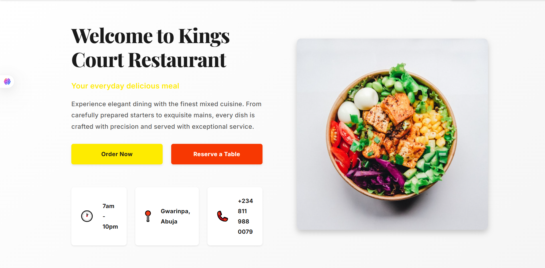 King Court Restaurant Booking System